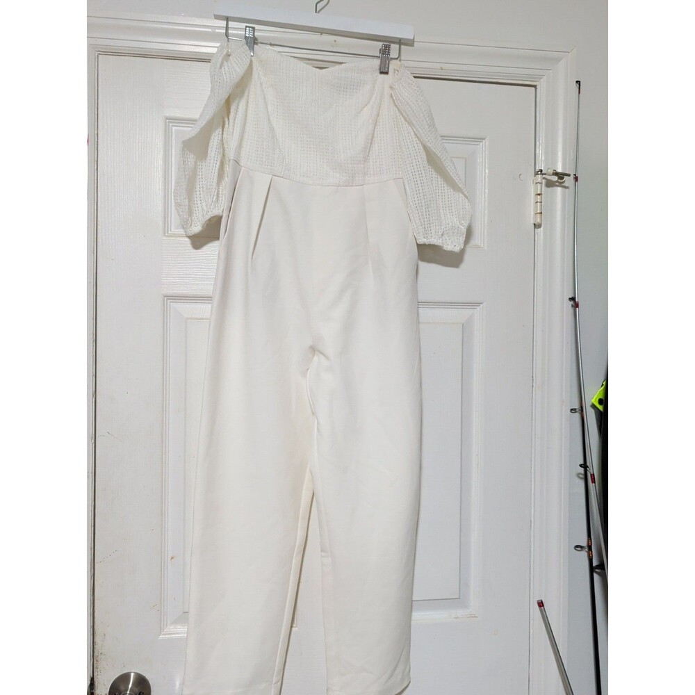 Love Bonito Women's White/Cream Jumpsuit Size 4, White Off-Shoulder